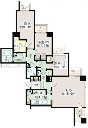 小石川パークタワーの物件間取画像